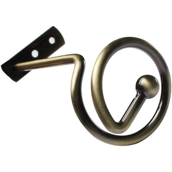 Curtain Holdbacks Bronze Set of 2 Window Decorative Hook Draperies Metal Holders - Picture 6 of 7